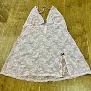 Victoria’s Secret Women’s Lace Teddy Pink Size Large EUC